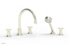 HEX MODERN Deck Tub Set with Hand Shower - Cross Handles 501-50