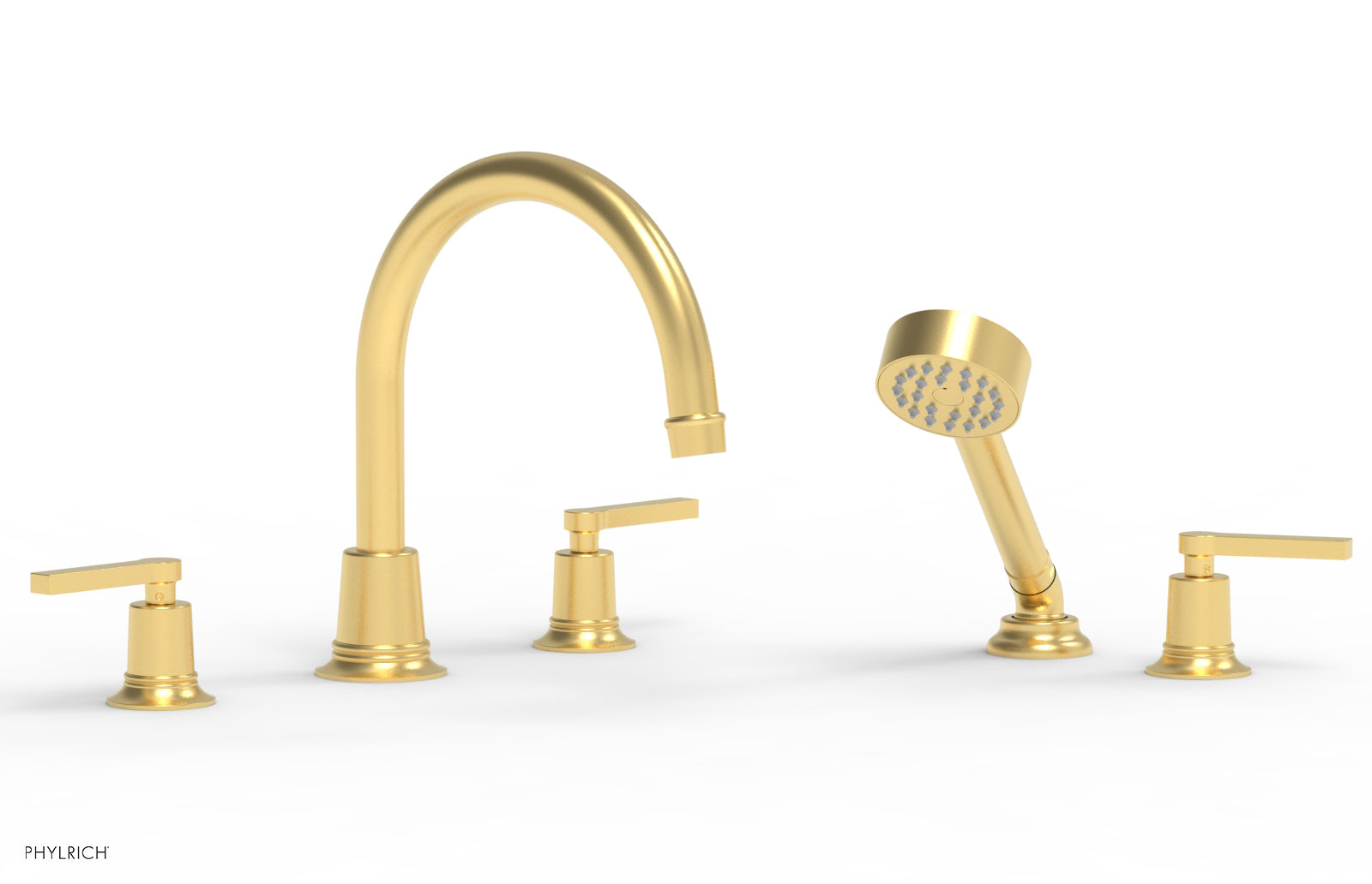 HEX MODERN Deck Tub Set with Hand Shower - Lever Handles 501-51