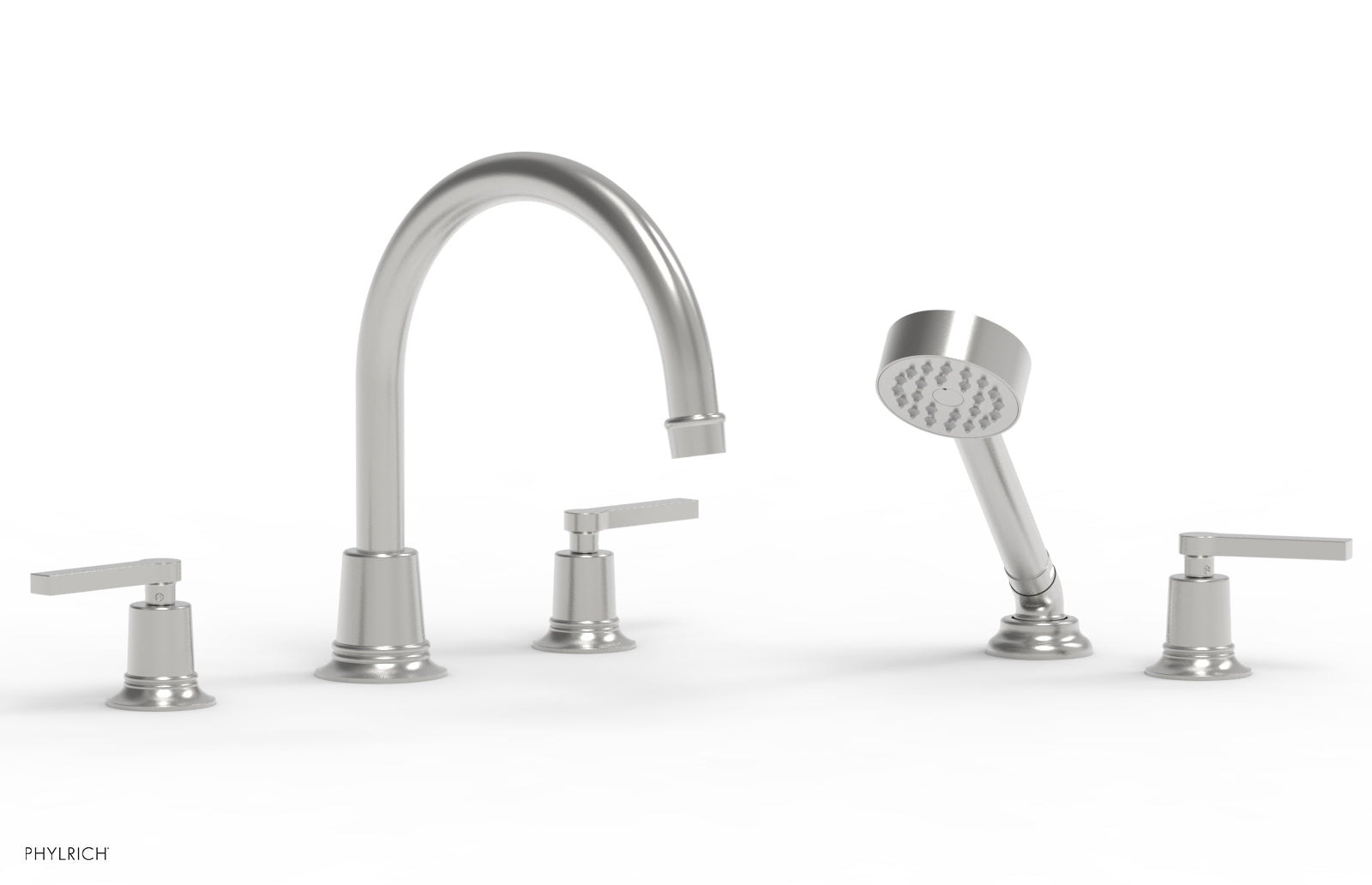 HEX MODERN Deck Tub Set with Hand Shower - Lever Handles 501-51