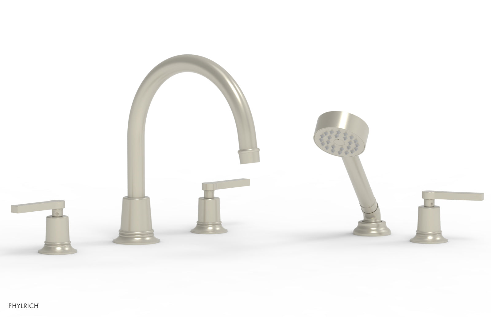 HEX MODERN Deck Tub Set with Hand Shower - Lever Handles 501-51