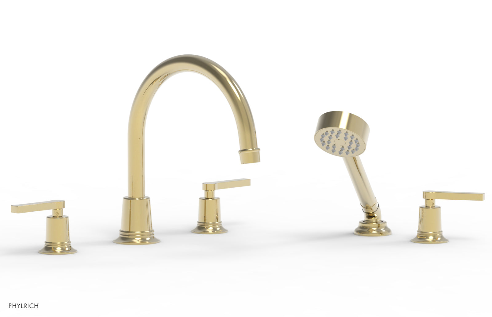 HEX MODERN Deck Tub Set with Hand Shower - Lever Handles 501-51