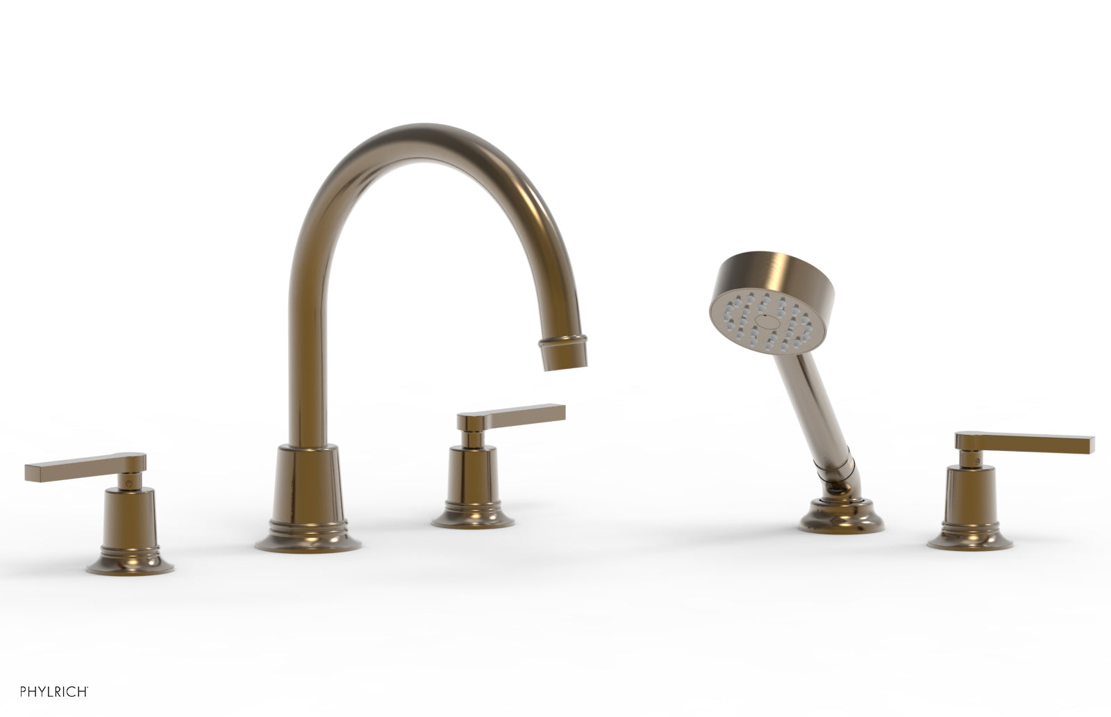 HEX MODERN Deck Tub Set with Hand Shower - Lever Handles 501-51