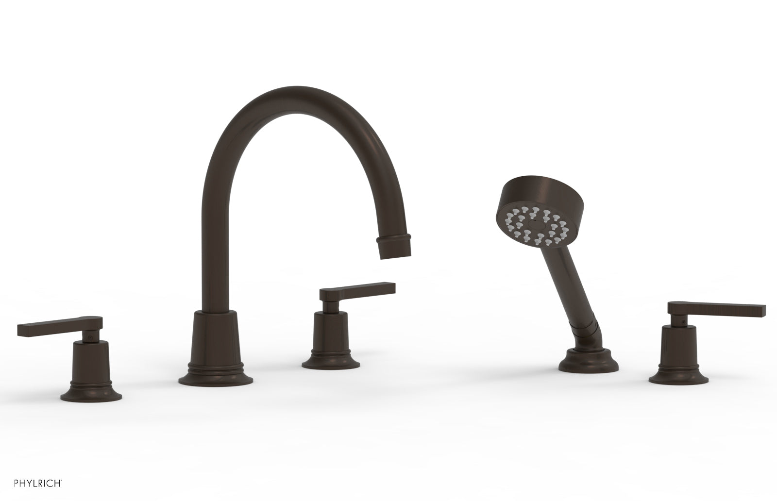 HEX MODERN Deck Tub Set with Hand Shower - Lever Handles 501-51