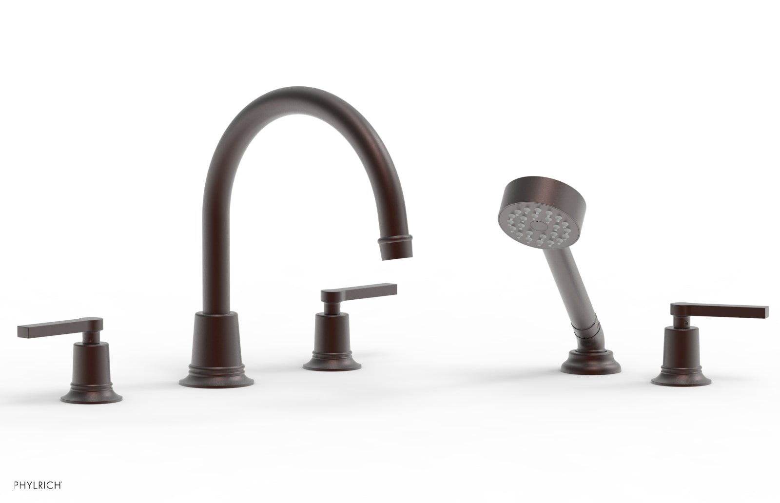 HEX MODERN Deck Tub Set with Hand Shower - Lever Handles 501-51