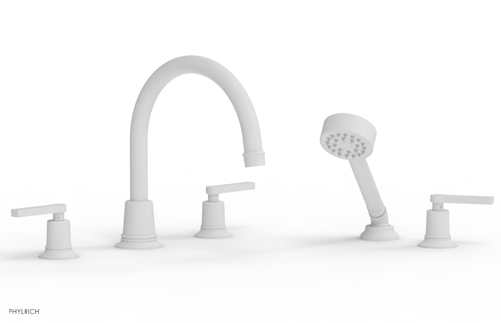 HEX MODERN Deck Tub Set with Hand Shower - Lever Handles 501-51