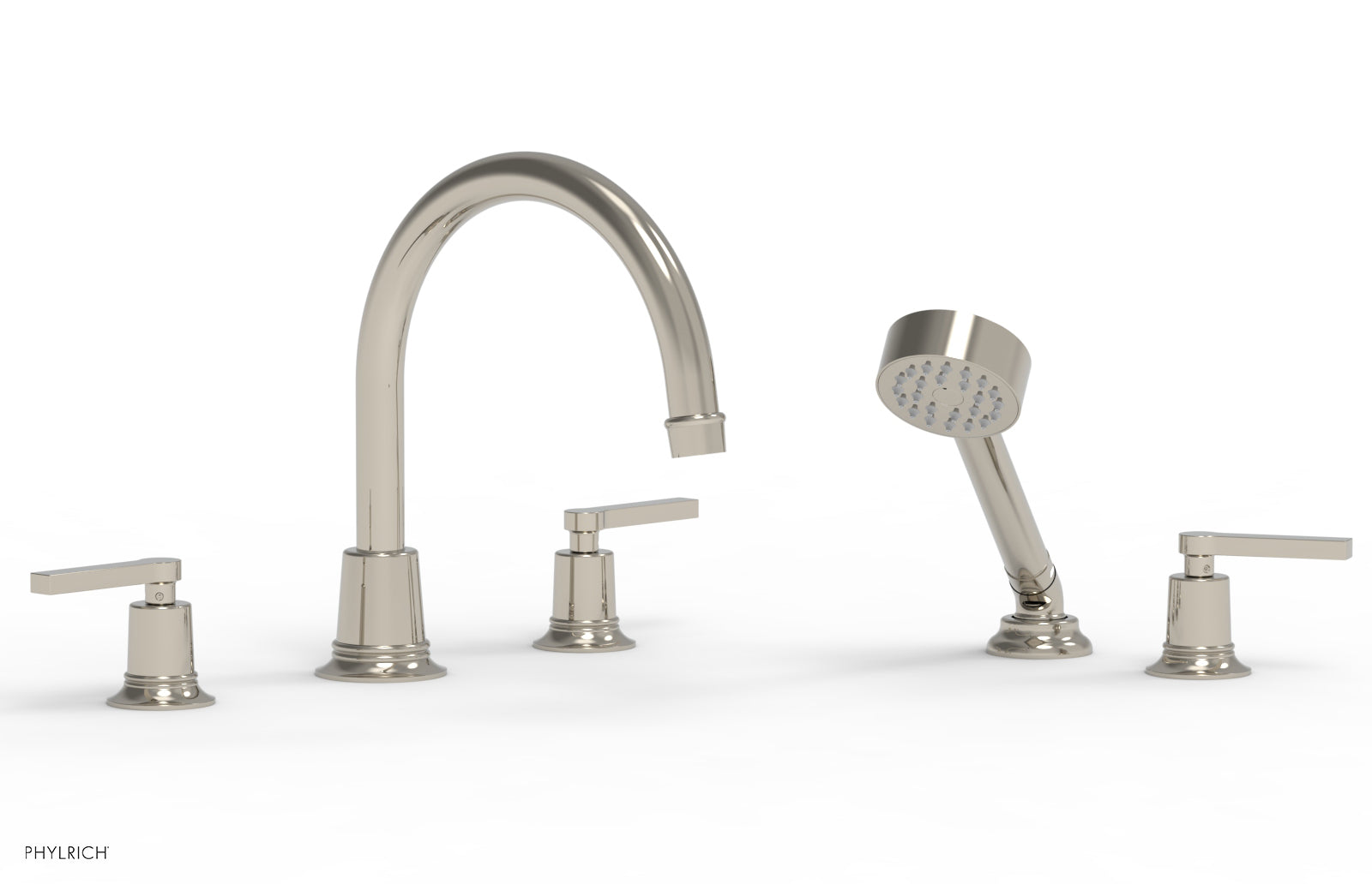 HEX MODERN Deck Tub Set with Hand Shower - Lever Handles 501-51