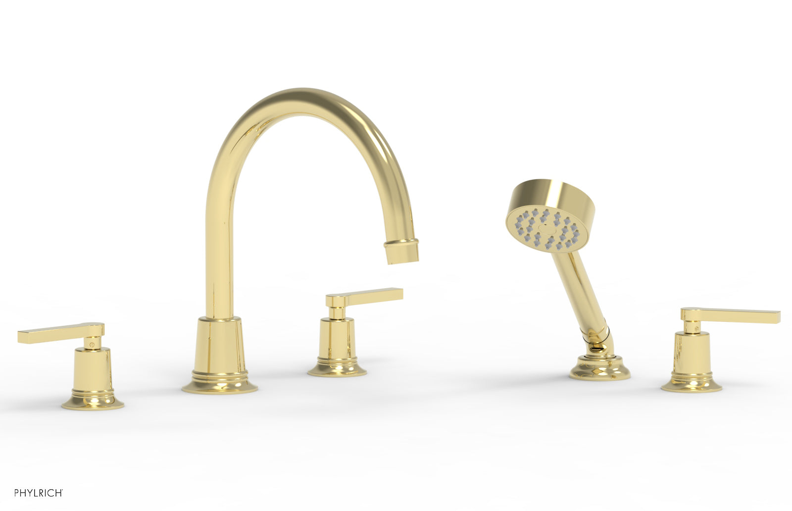 HEX MODERN Deck Tub Set with Hand Shower - Lever Handles 501-51