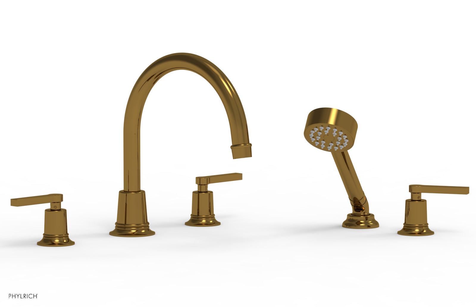 HEX MODERN Deck Tub Set with Hand Shower - Lever Handles 501-51