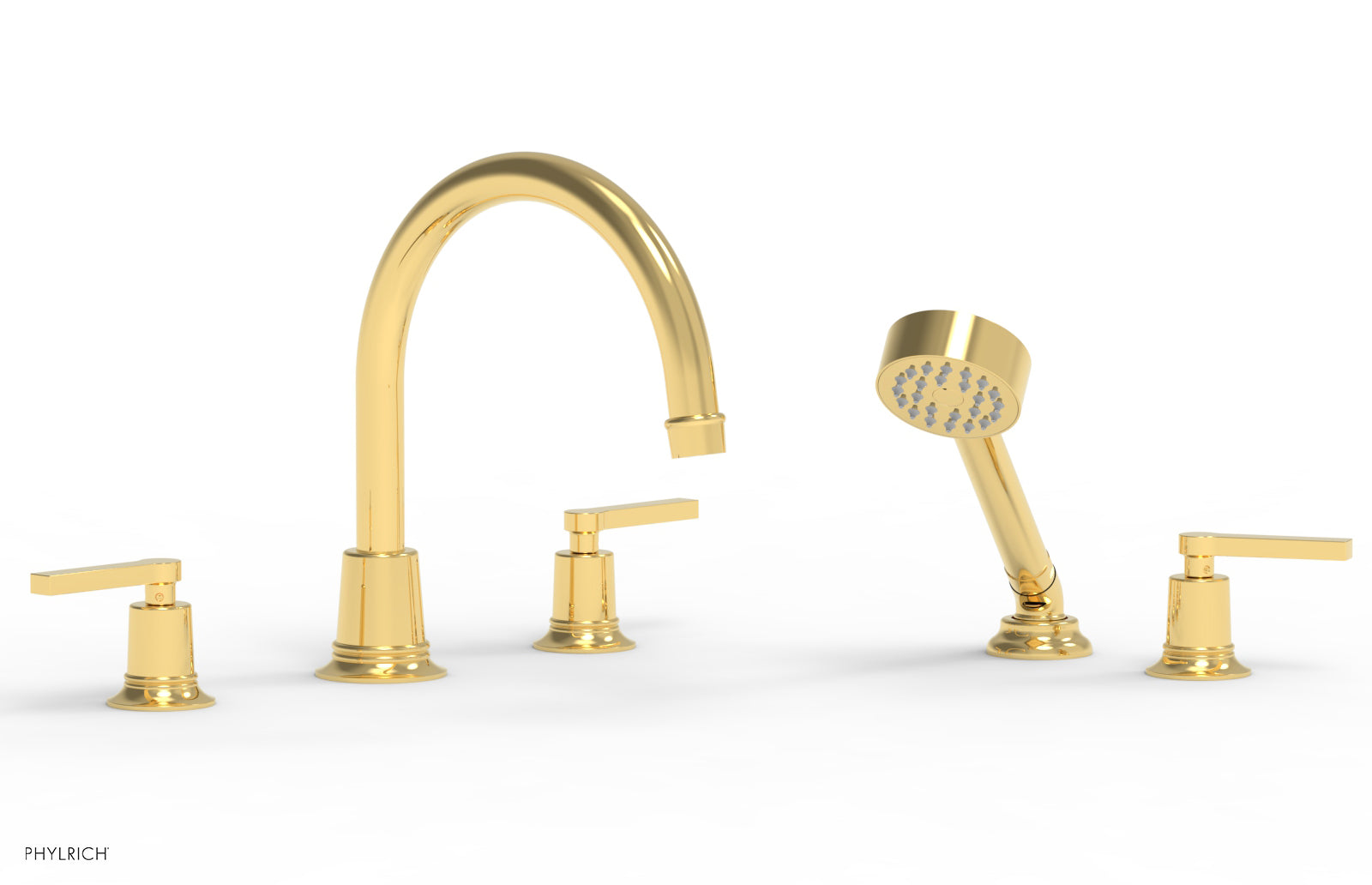 HEX MODERN Deck Tub Set with Hand Shower - Lever Handles 501-51