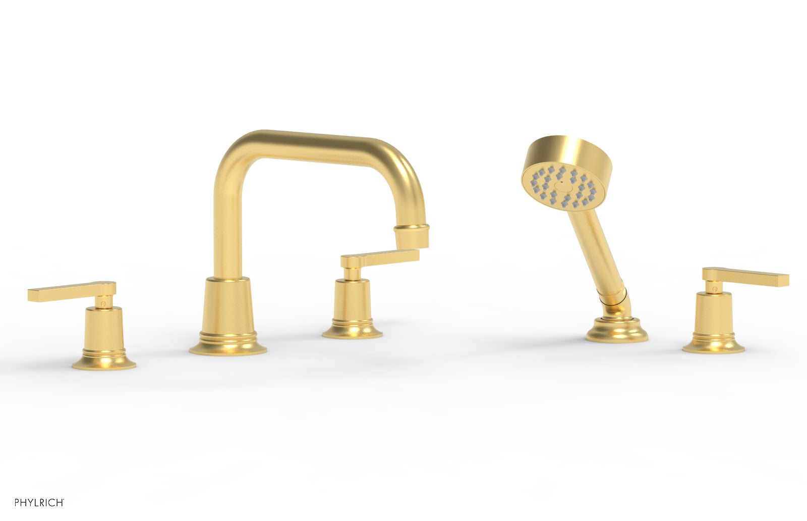 HEX MODERN Deck Tub Set with Hand Shower - Lever Handles 501-53