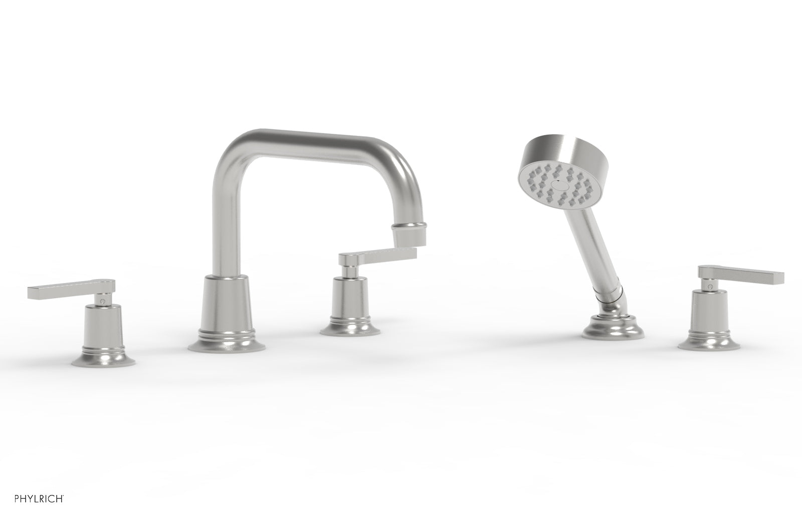 HEX MODERN Deck Tub Set with Hand Shower - Lever Handles 501-53