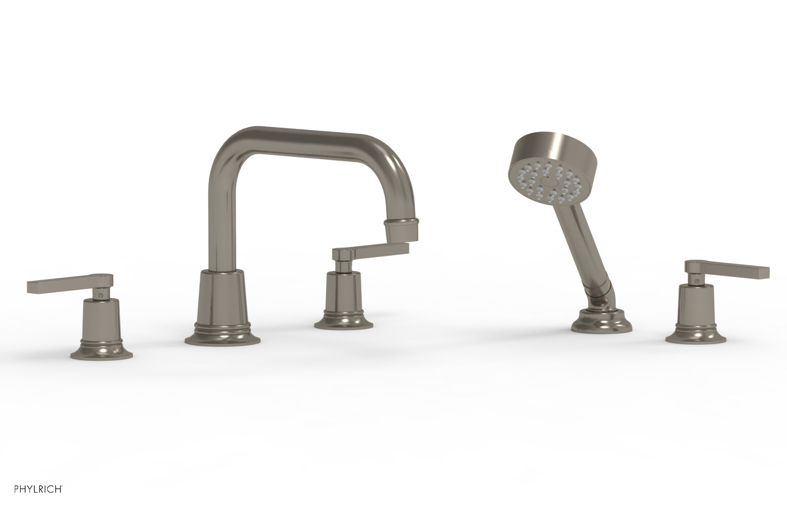 HEX MODERN Deck Tub Set with Hand Shower - Lever Handles 501-53