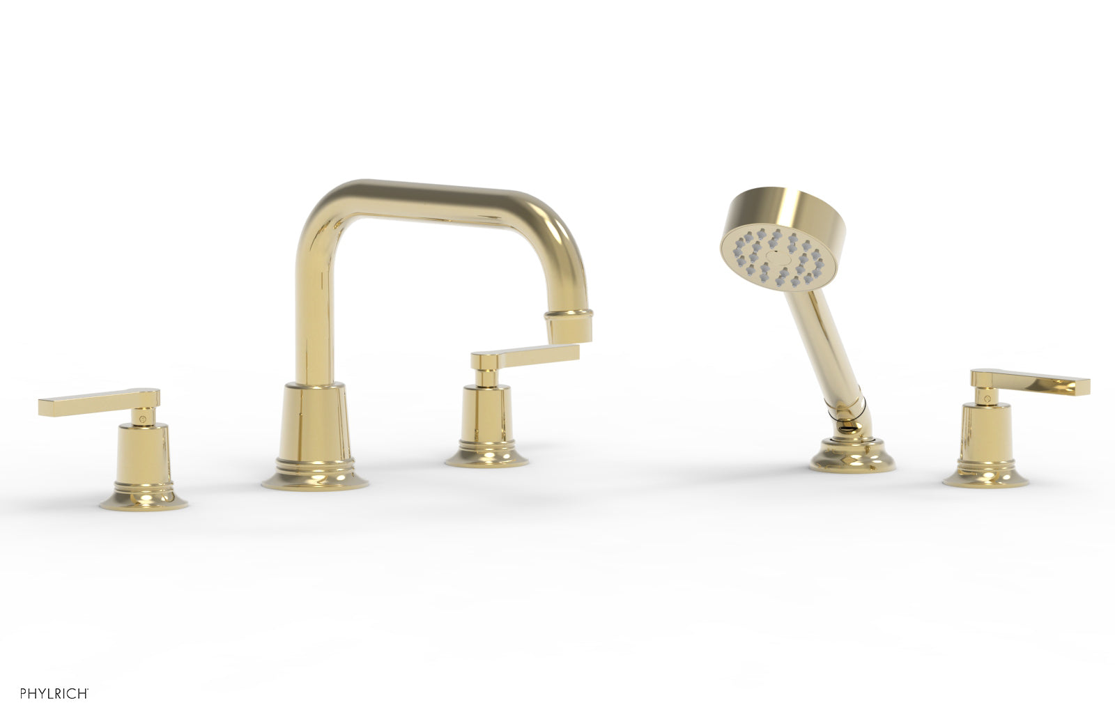 HEX MODERN Deck Tub Set with Hand Shower - Lever Handles 501-53