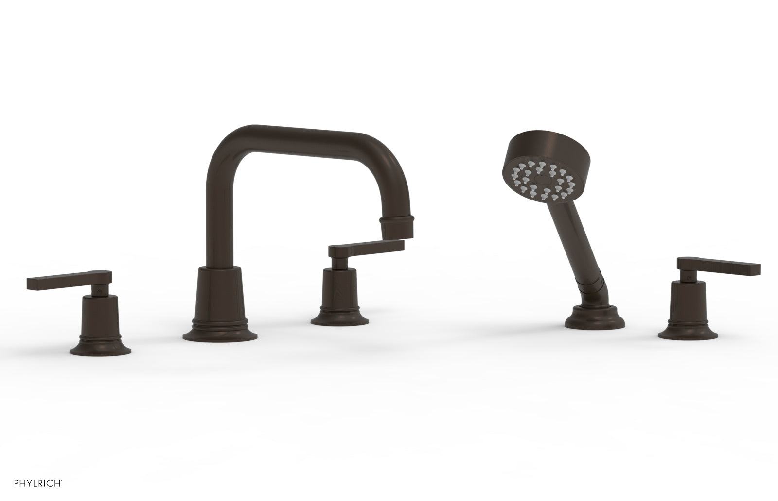 HEX MODERN Deck Tub Set with Hand Shower - Lever Handles 501-53