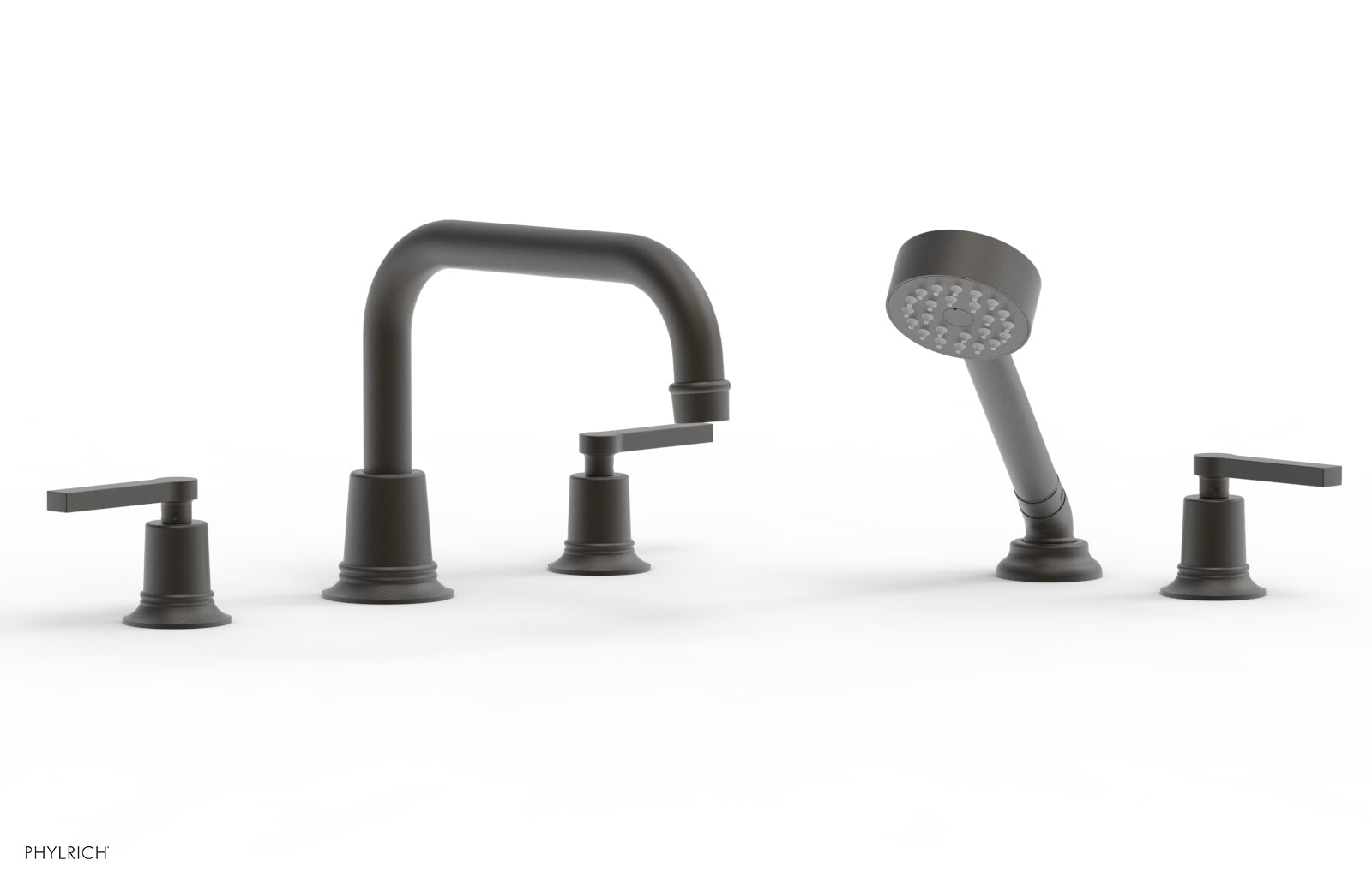 HEX MODERN Deck Tub Set with Hand Shower - Lever Handles 501-53