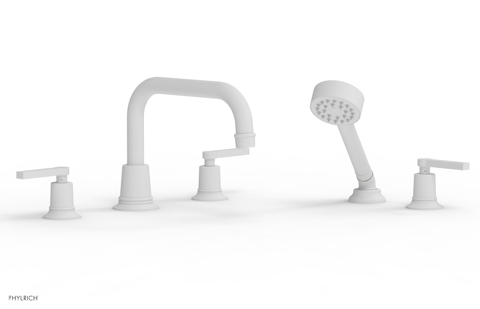 HEX MODERN Deck Tub Set with Hand Shower - Lever Handles 501-53