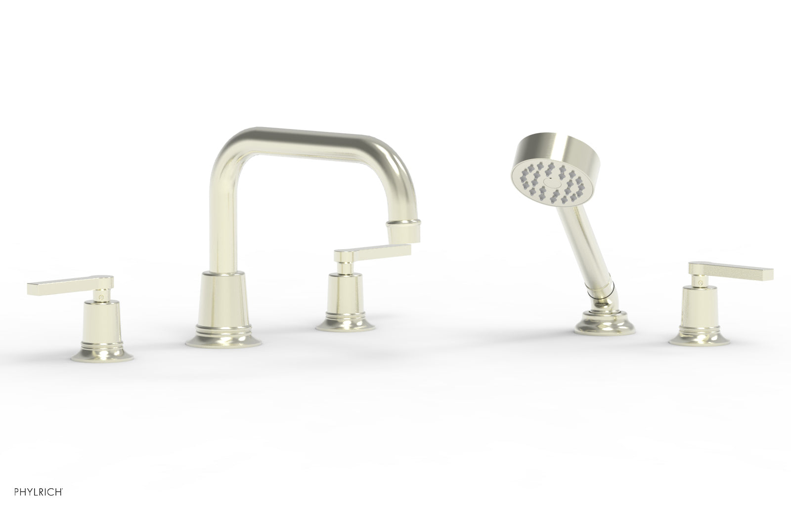 HEX MODERN Deck Tub Set with Hand Shower - Lever Handles 501-53