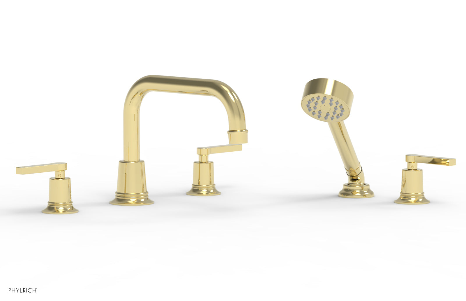 HEX MODERN Deck Tub Set with Hand Shower - Lever Handles 501-53