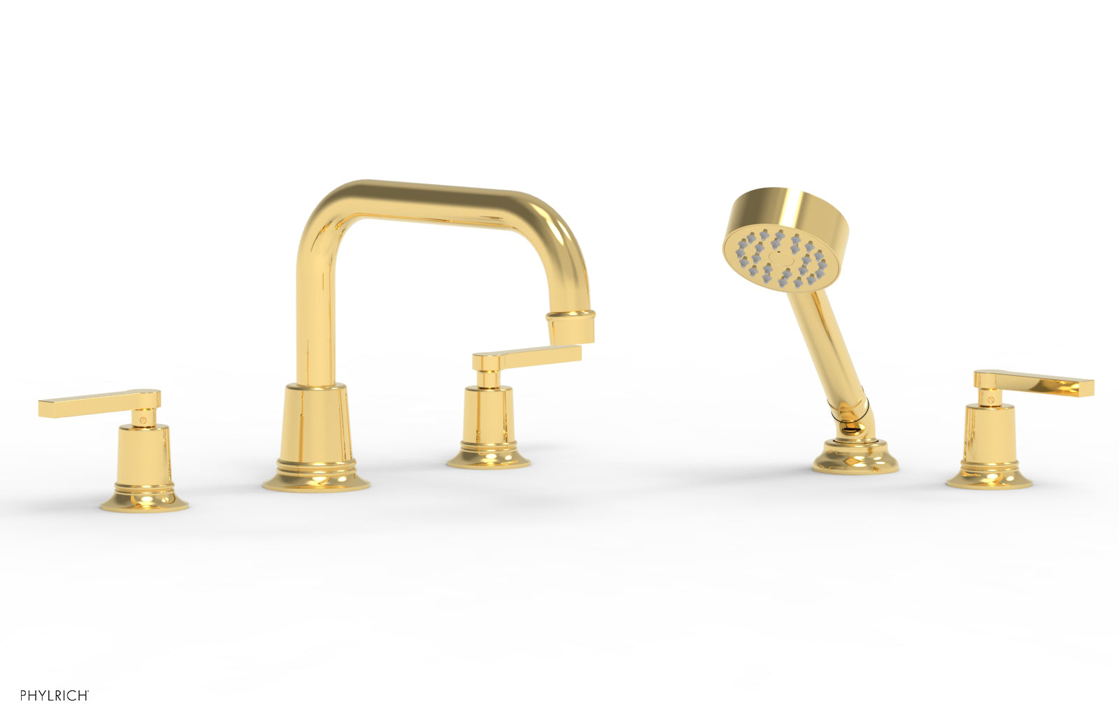 HEX MODERN Deck Tub Set with Hand Shower - Lever Handles 501-53