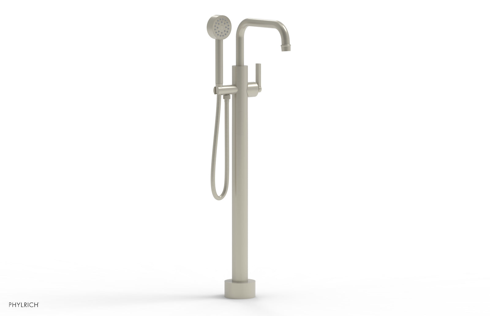 HEX MODERN Tall Floor Mount Tub Filler - Lever Handle with Hand Shower  501-55-01