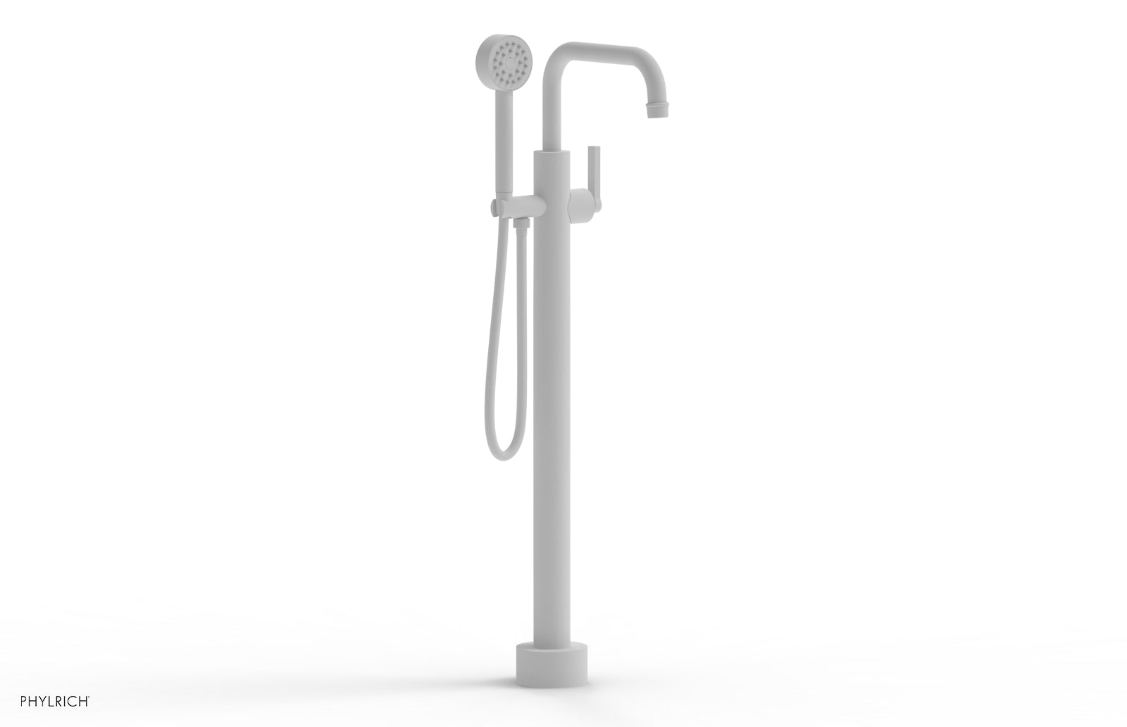 HEX MODERN Tall Floor Mount Tub Filler - Lever Handle with Hand Shower  501-55-01