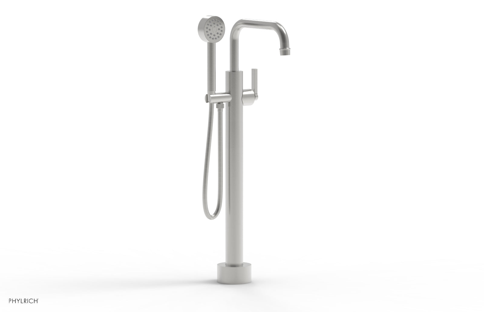 HEX MODERN Low Floor Mount Tub Filler - Lever Handle with Hand Shower  501-55-03