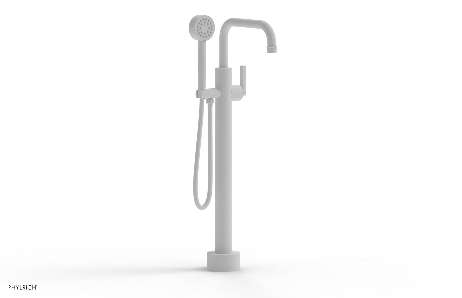 HEX MODERN Low Floor Mount Tub Filler - Lever Handle with Hand Shower  501-55-03