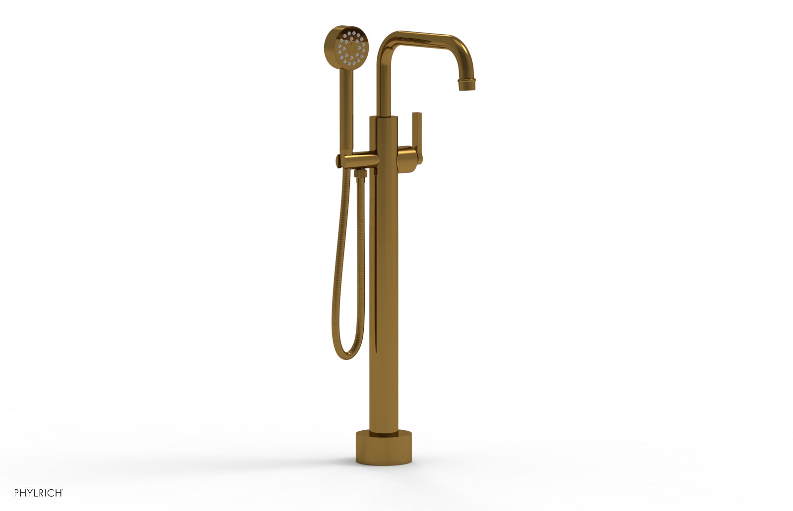 HEX MODERN Low Floor Mount Tub Filler - Lever Handle with