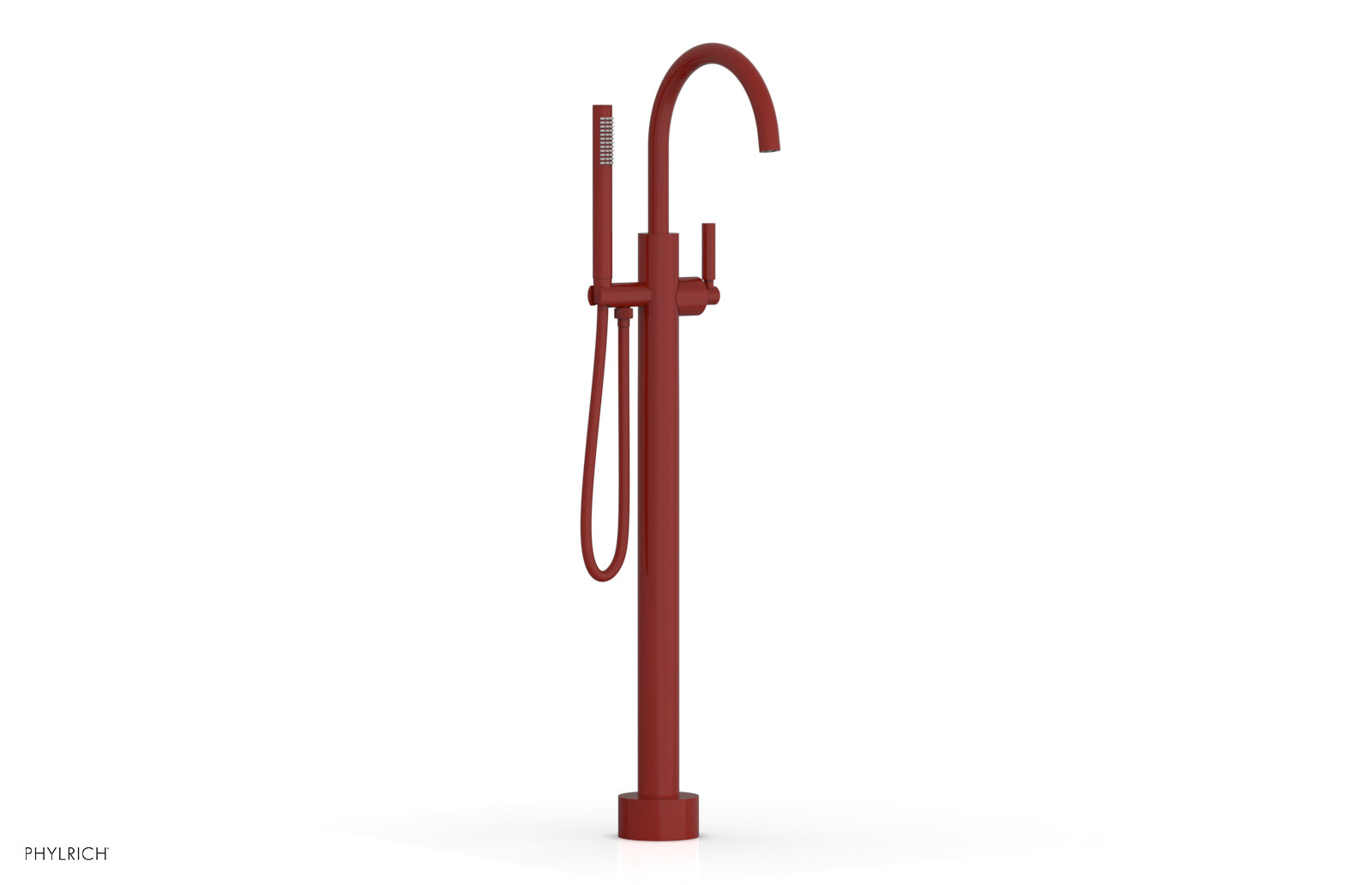 BASIC Tall Floor Mount Tub Filler - Lever Handle with Hand Shower D130-44-01