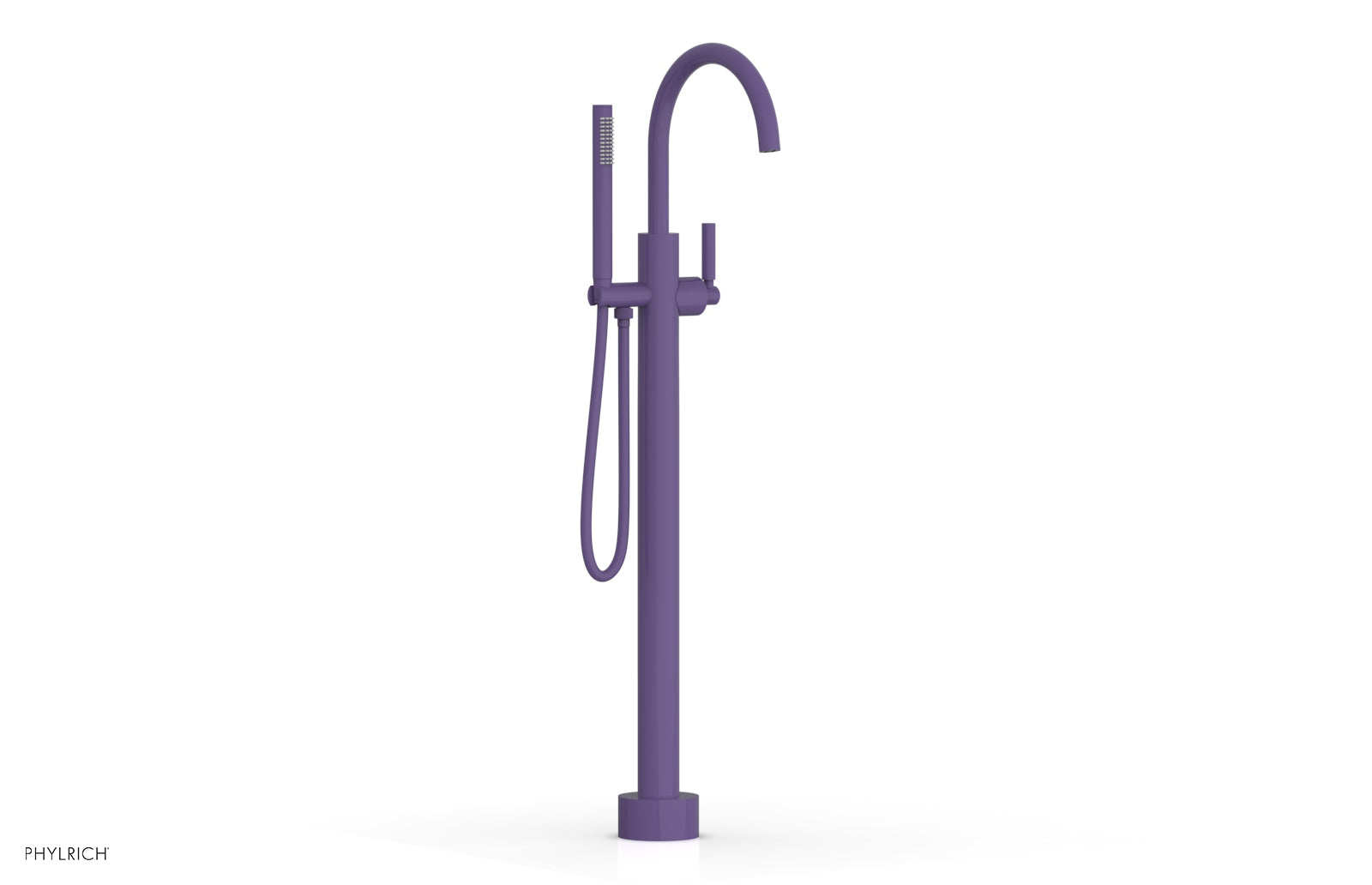 BASIC Tall Floor Mount Tub Filler - Lever Handle with Hand Shower D130-44-01