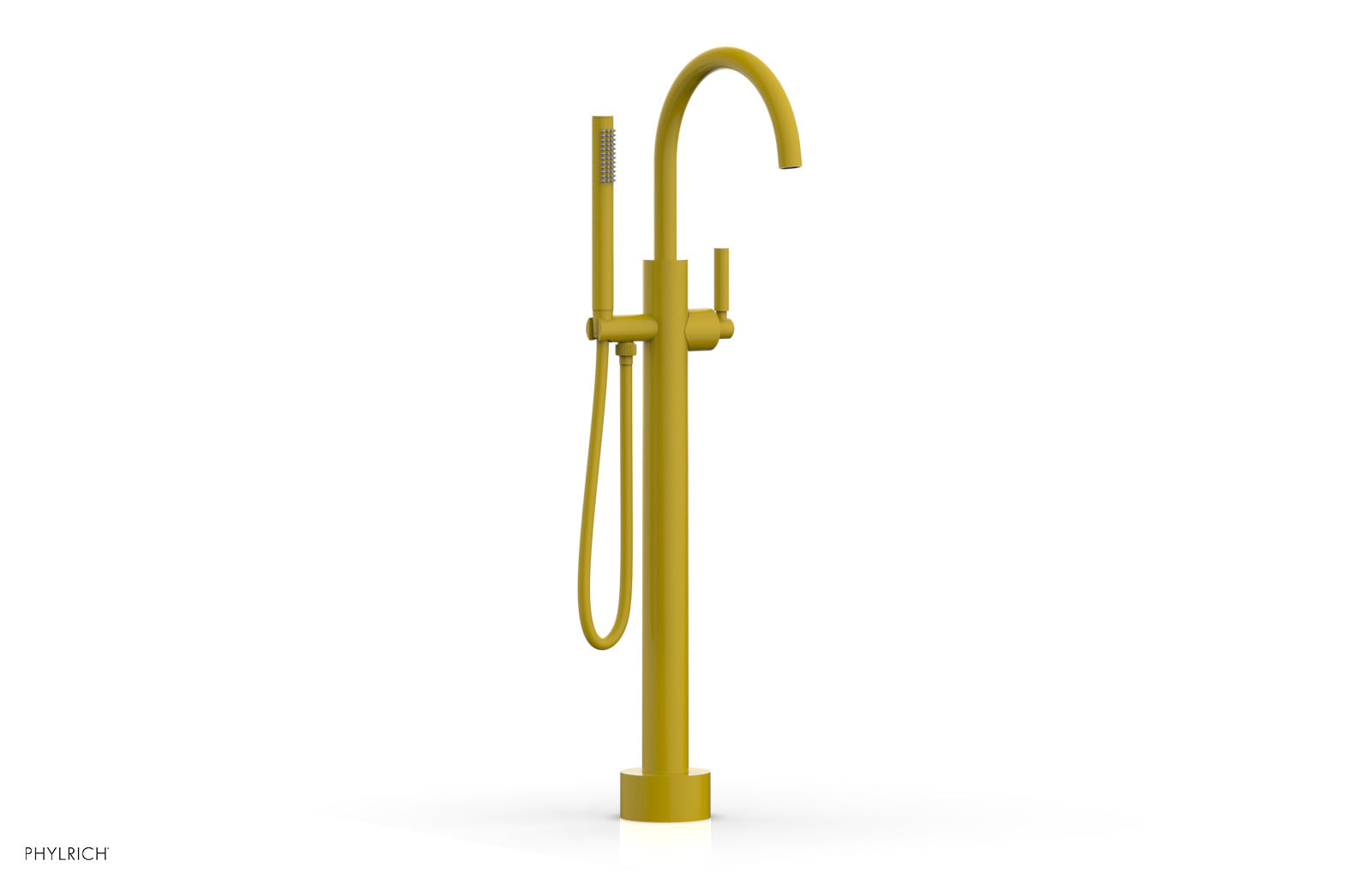 BASIC Low Floor Mount Tub Filler - Lever Handle with Hand Shower D130-44-03