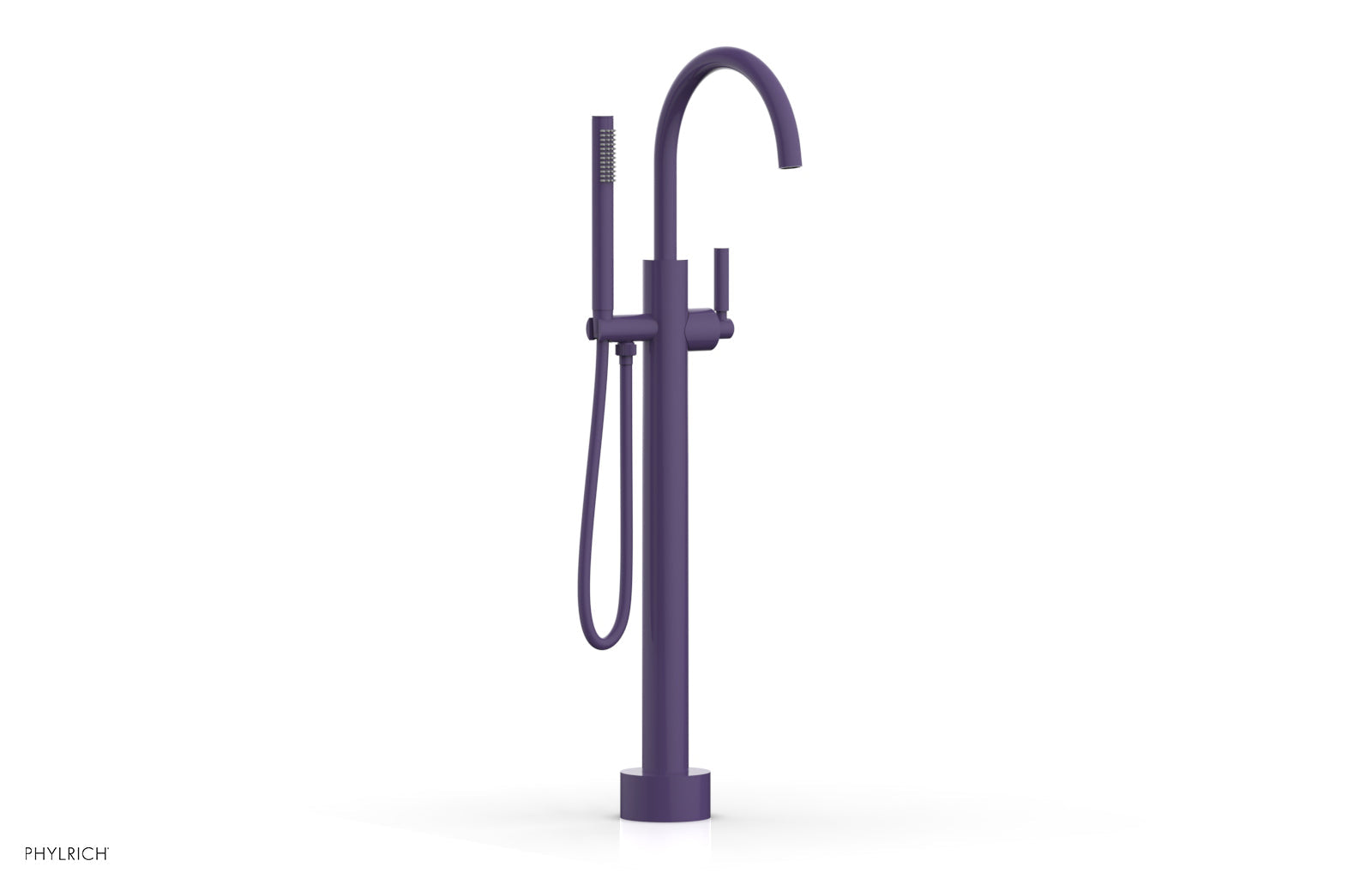 BASIC Low Floor Mount Tub Filler - Lever Handle with Hand Shower D130-44-03