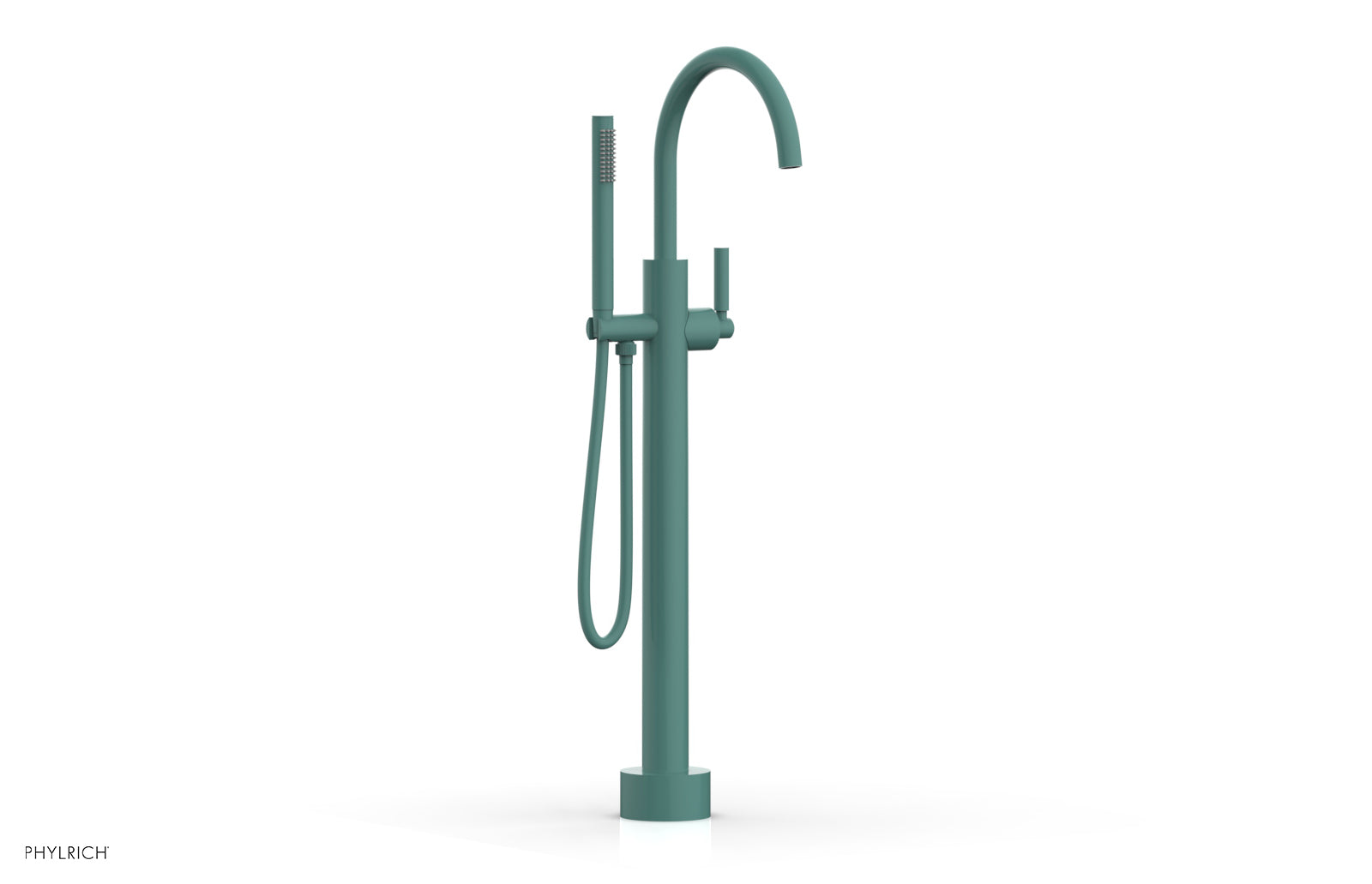 BASIC Low Floor Mount Tub Filler - Lever Handle with Hand Shower D130-44-03