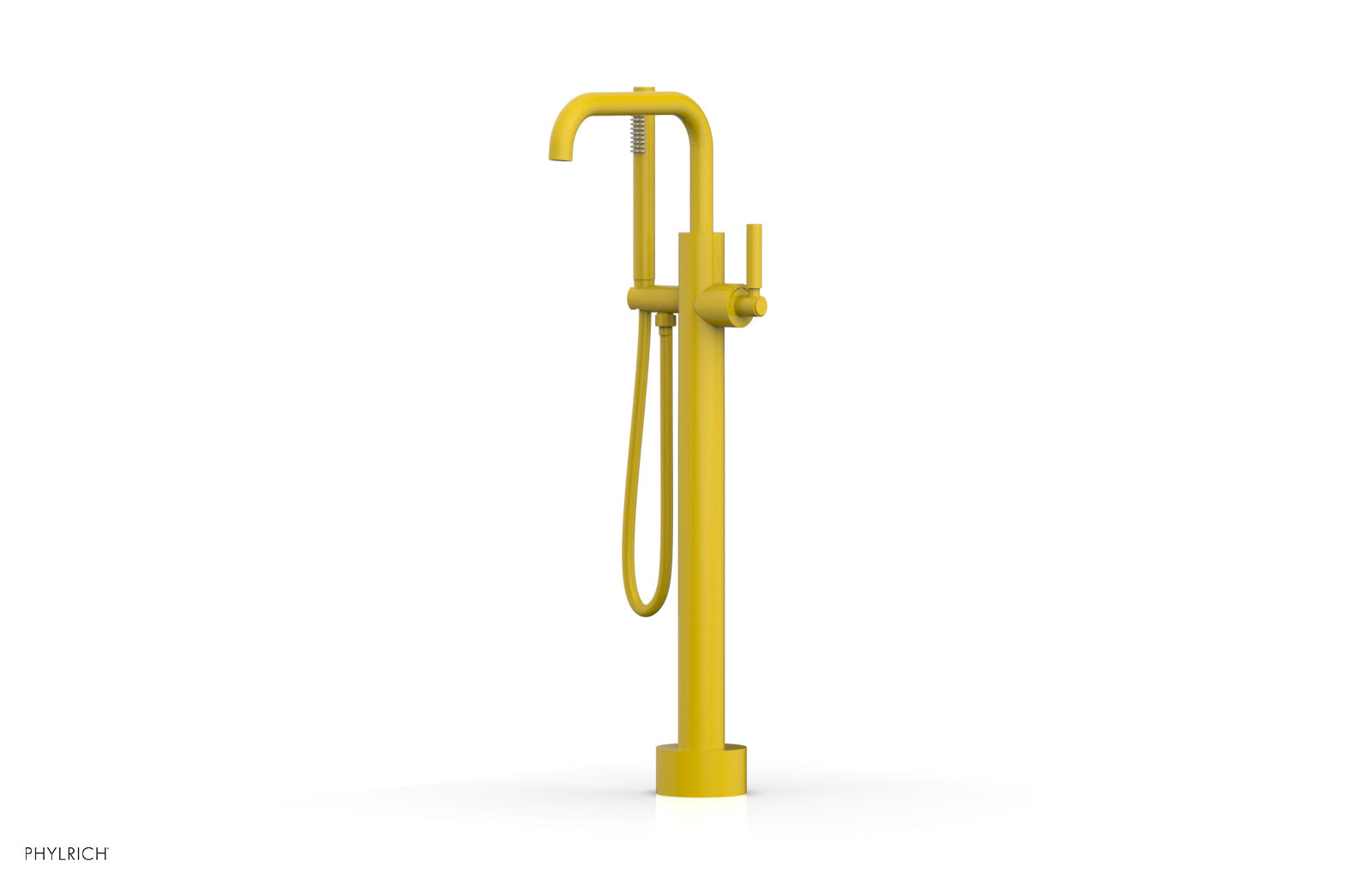 BASIC Low Floor Mount Tub Filler - Lever Handle with Hand Shower D130-45-03