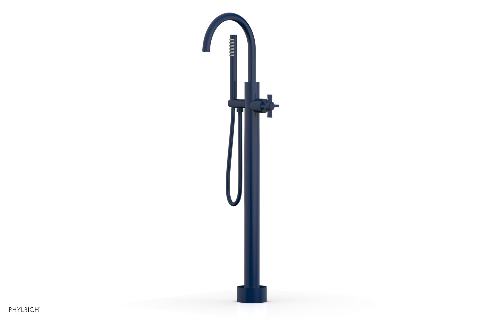 BASIC Tall Floor Mount Tub Filler - Cross Handle with Hand Shower D131-44-01
