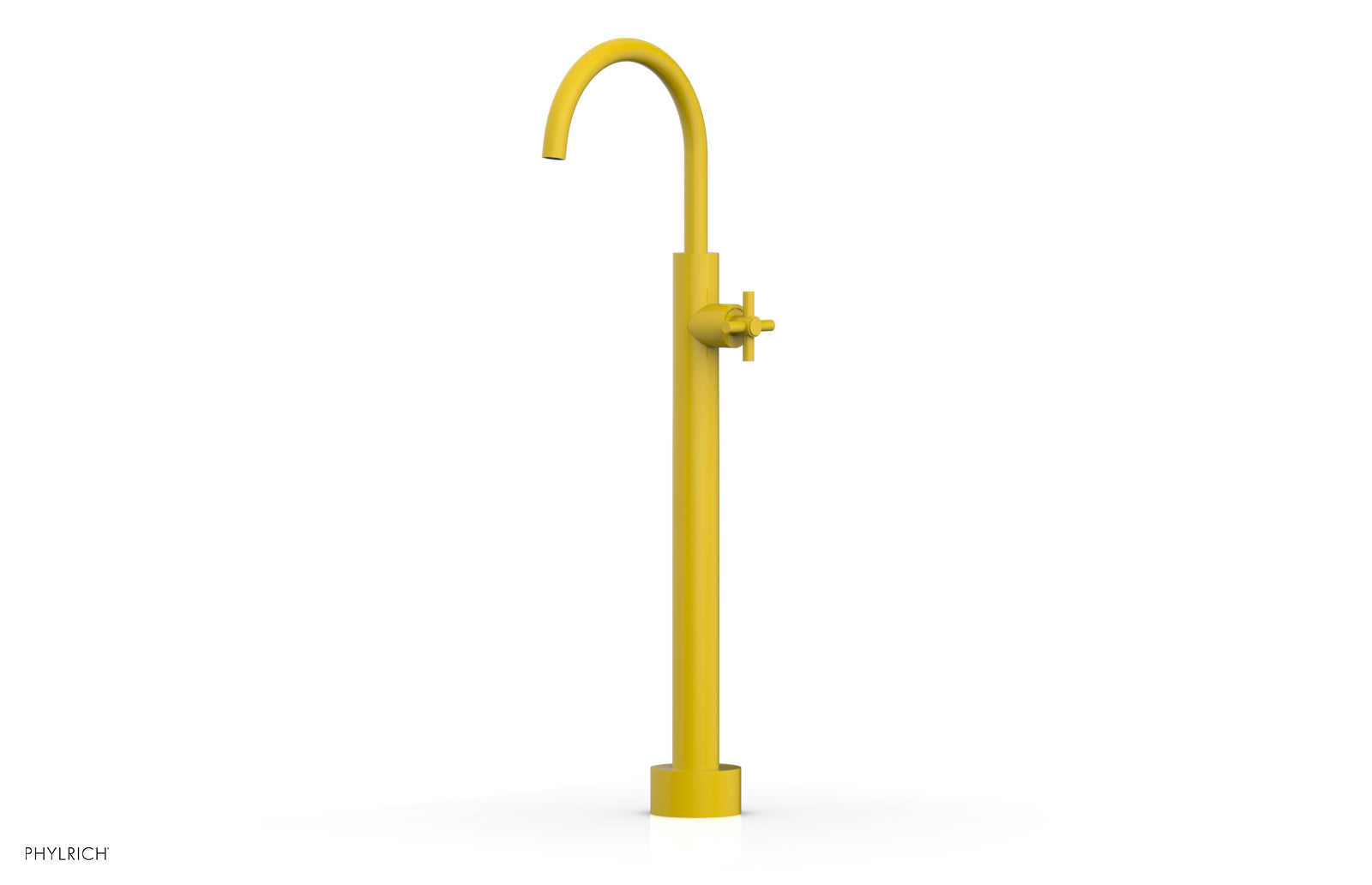 BASIC Low Floor Mount Tub Filler - Cross Handle D131-44-04