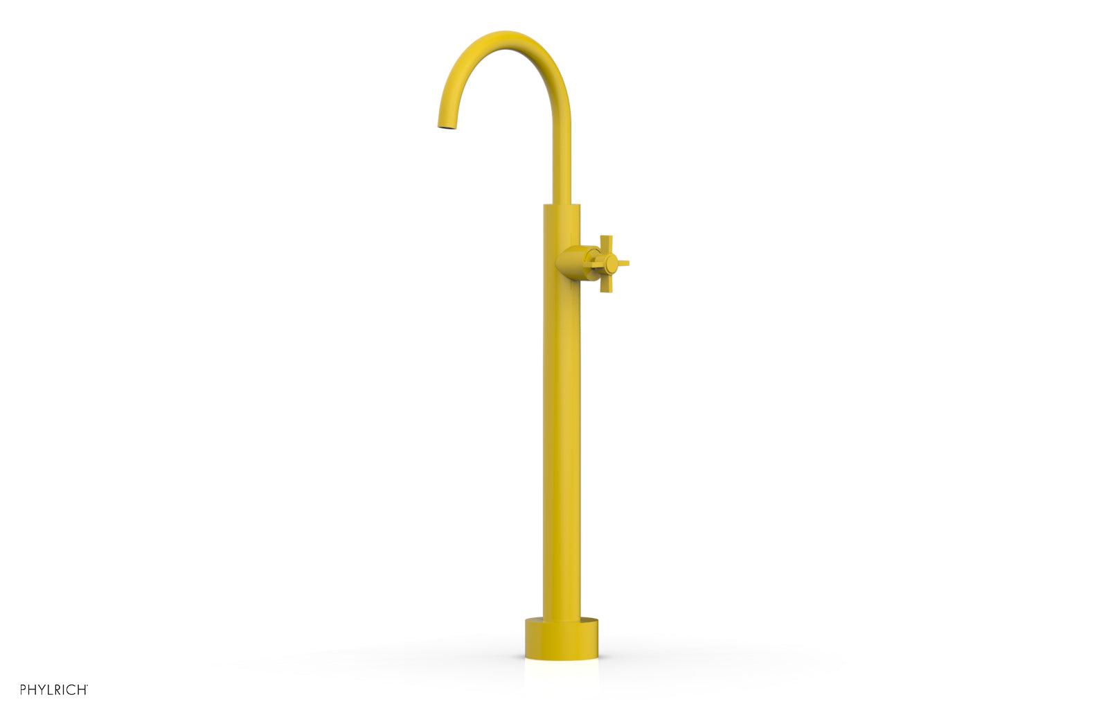 BASIC Low Floor Mount Tub Filler - Cross Handle D132-44-04