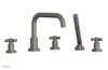 BASIC Deck Tub Set with Hand Shower - Tubular Cross Handles D2136D1