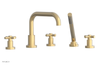 BASIC Deck Tub Set with Hand Shower - Tubular Cross Handles D2136D1