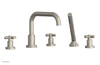 BASIC Deck Tub Set with Hand Shower - Tubular Cross Handles D2136D1