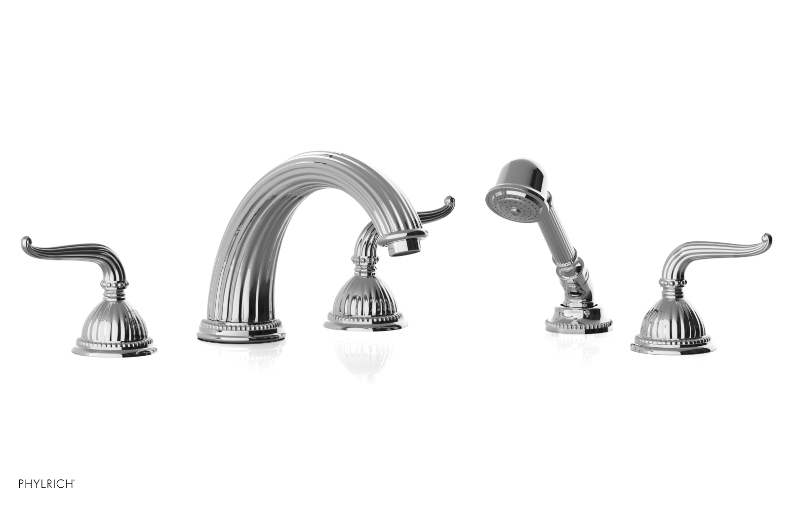 GEORGIAN & BARCELONA Deck Tub Set with Hand Shower - Lever Handles