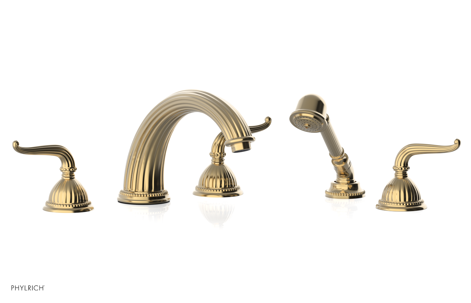 GEORGIAN & BARCELONA Deck Tub Set with Hand Shower - Lever Handles