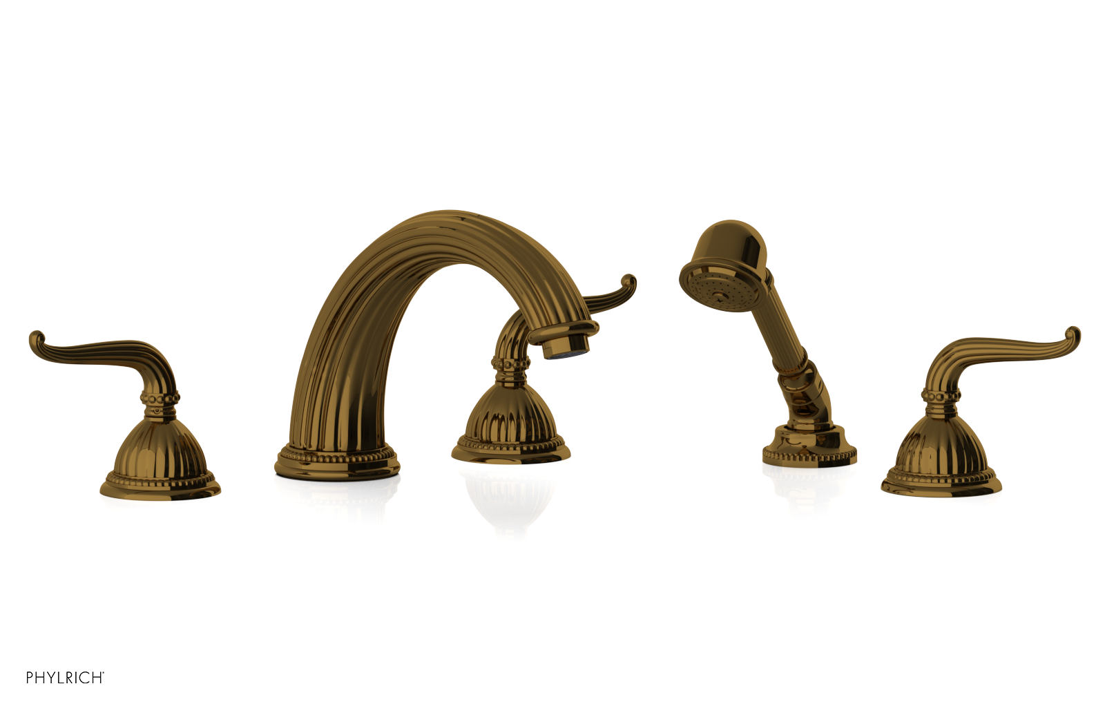GEORGIAN & BARCELONA Deck Tub Set with Hand Shower - Lever Handles K2141P1