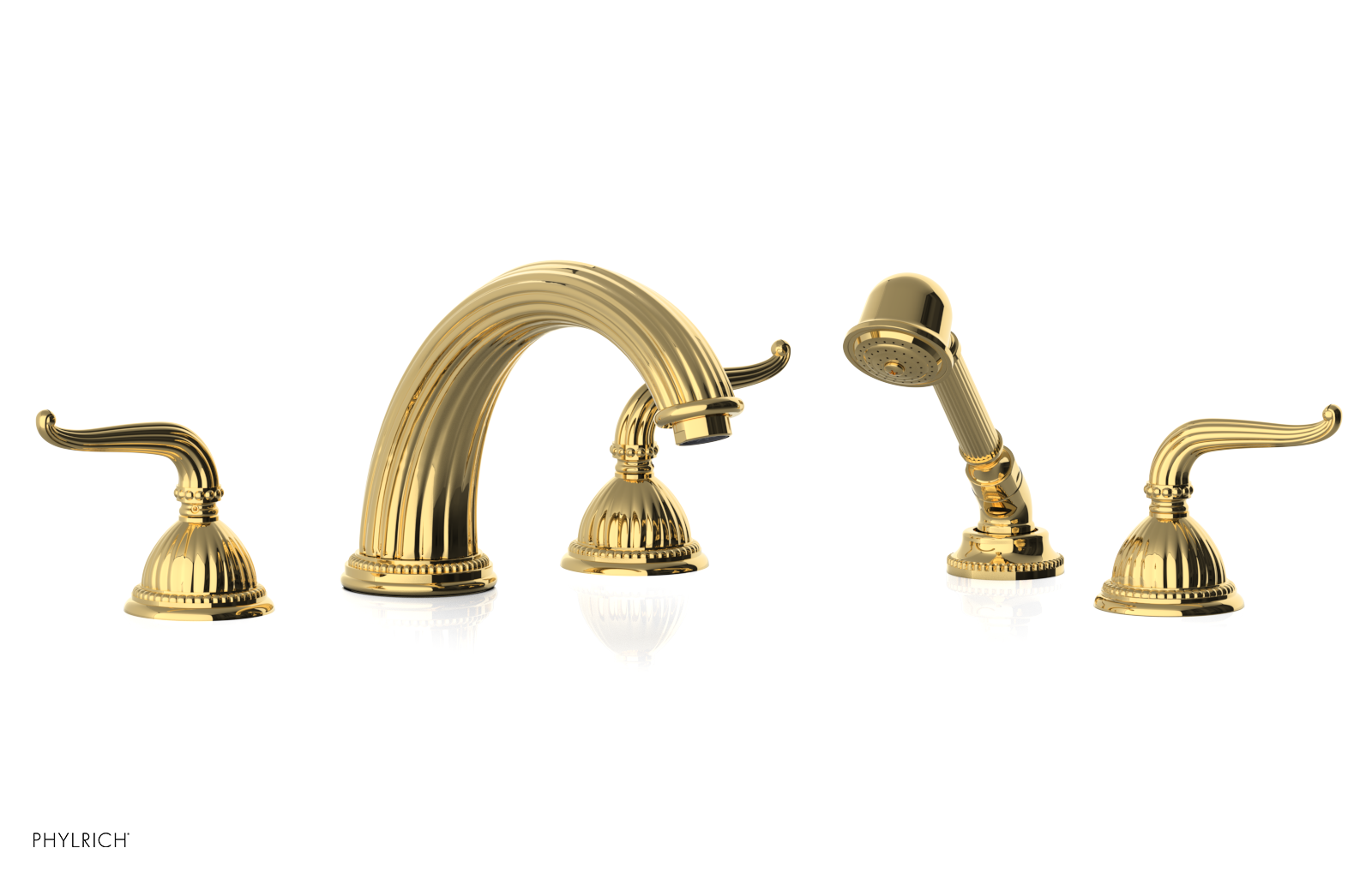 GEORGIAN & BARCELONA Deck Tub Set with Hand Shower - Lever Handles