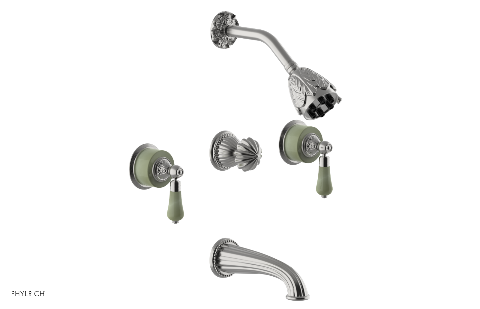 VERSAILLES Three Handle Tub and Shower Set - Green Onyx K2240