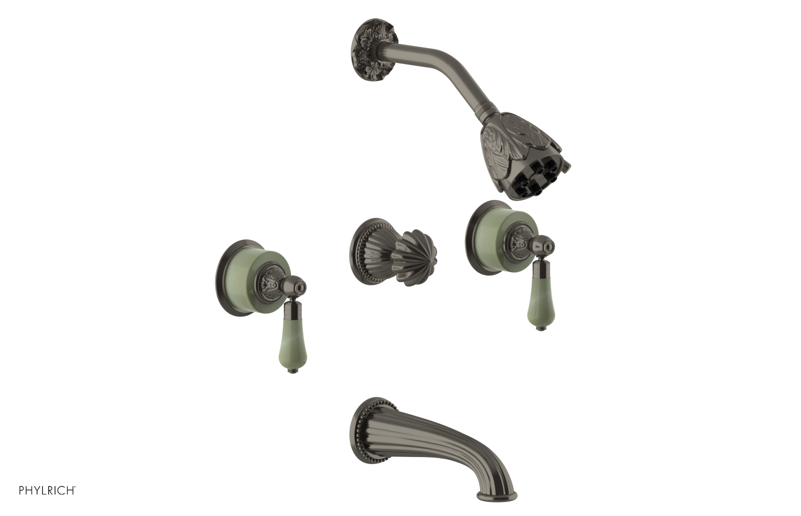 VERSAILLES Three Handle Tub and Shower Set - Green Onyx K2240
