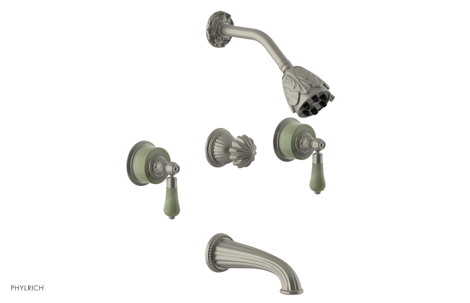 VERSAILLES Three Handle Tub and Shower Set - Green Onyx K2240