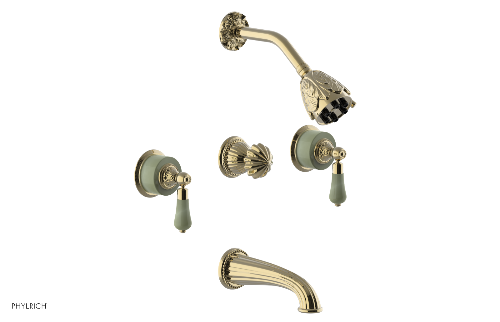 VERSAILLES Three Handle Tub and Shower Set - Green Onyx K2240
