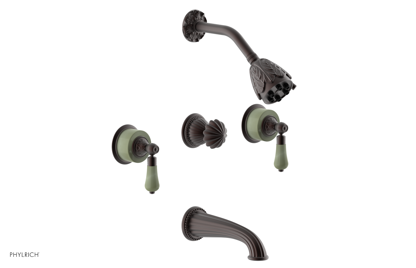VERSAILLES Three Handle Tub and Shower Set - Green Onyx K2240