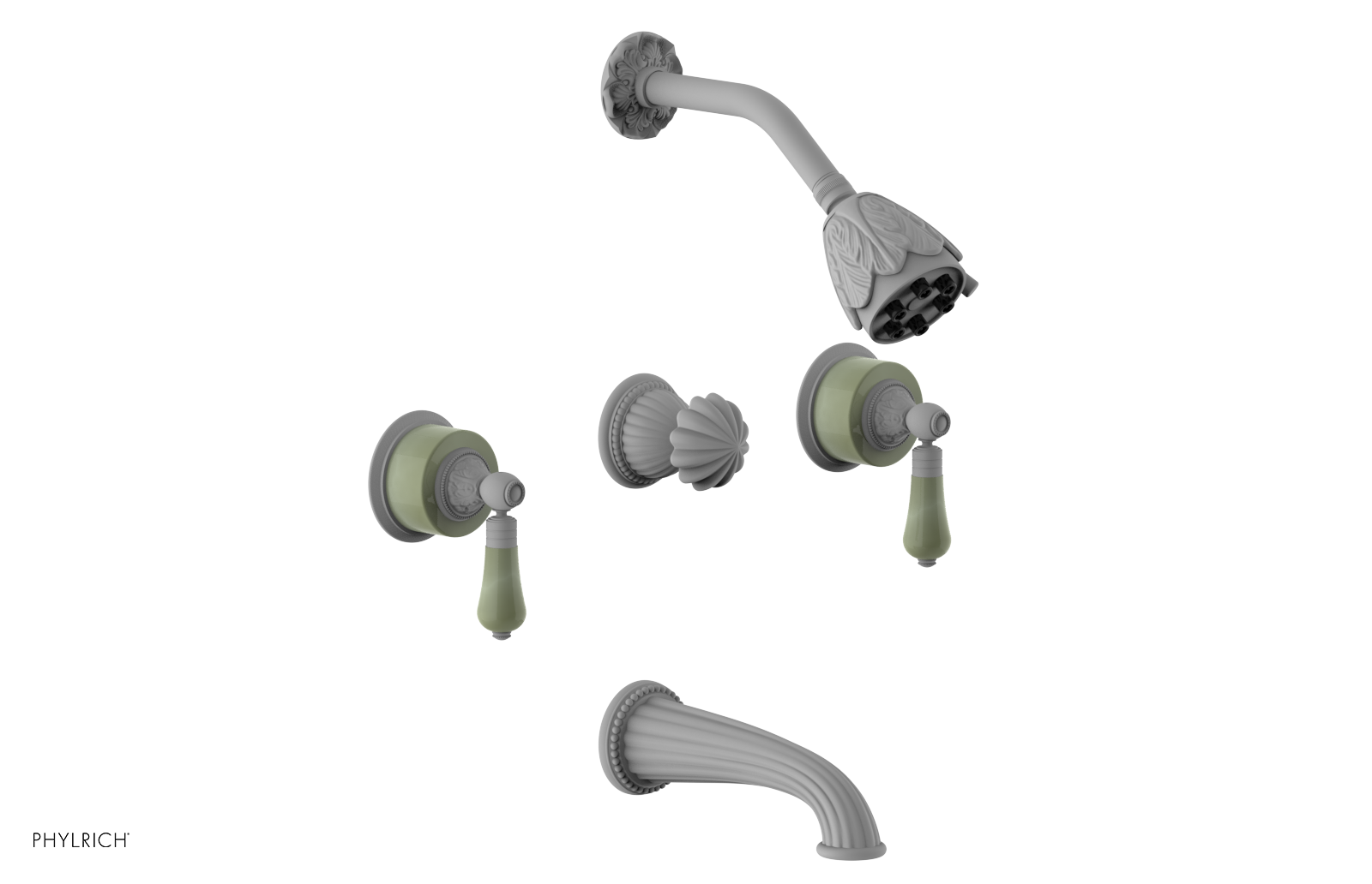 VERSAILLES Three Handle Tub and Shower Set - Green Onyx K2240